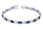 Allison Kaufman Sapphire & Diamond Bracelet in 14K White Gold, 8.98 ctw