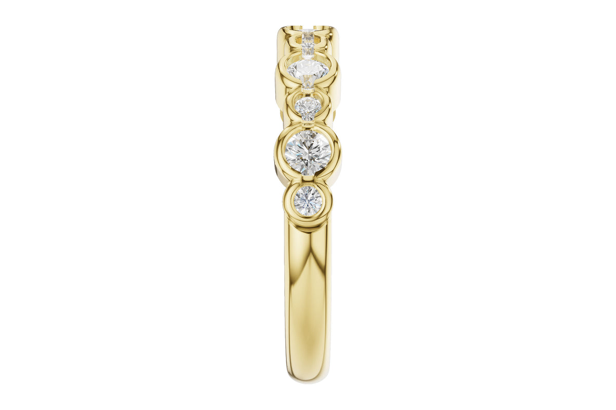 Allison Kaufman Diamond Wedding Band in 14K Yellow Gold, 0.52 ctw, alternate view