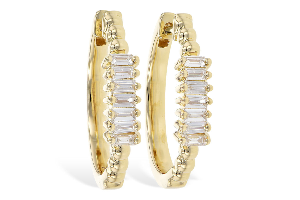 Allison Kaufman Baguette Diamond Earrings in 14K Yellow Gold, 0.20 ctw