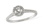 Allison Kaufman Diamond Engagement Ring Semi-Mount in 14K White Gold, 0.19 ctw (LR126-19)