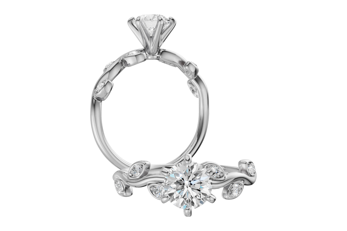 Allison Kaufman Diamond Engagement Ring Semi-Mount in 14K White Gold, 0.12 ctw (L7834), alternate view