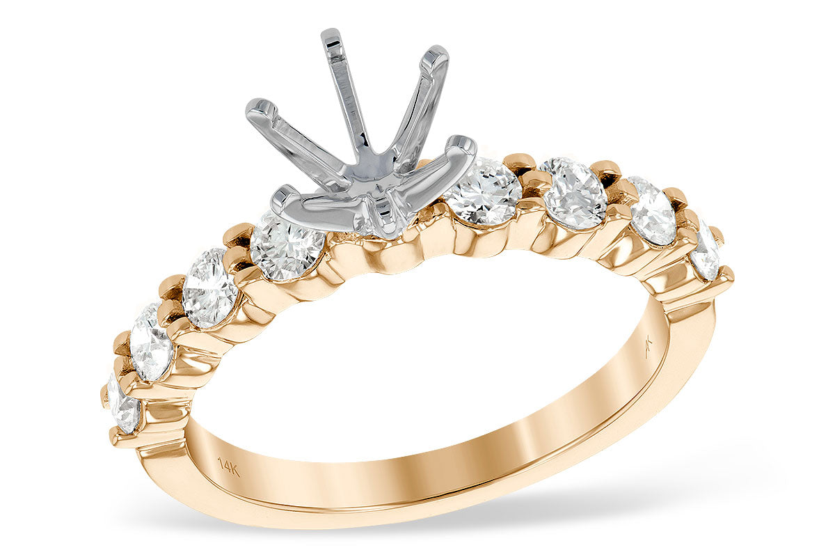 Allison Kaufman Diamond Engagement Ring Semi-Mount in 14K Rose Gold, 0.66 ctw (LR830-66)