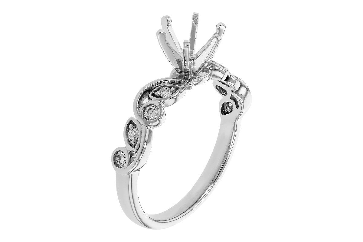 Allison Kaufman Diamond Engagement Ring Semi-Mount in 14K White Gold, 0.16 ctw (L7889), alternate view