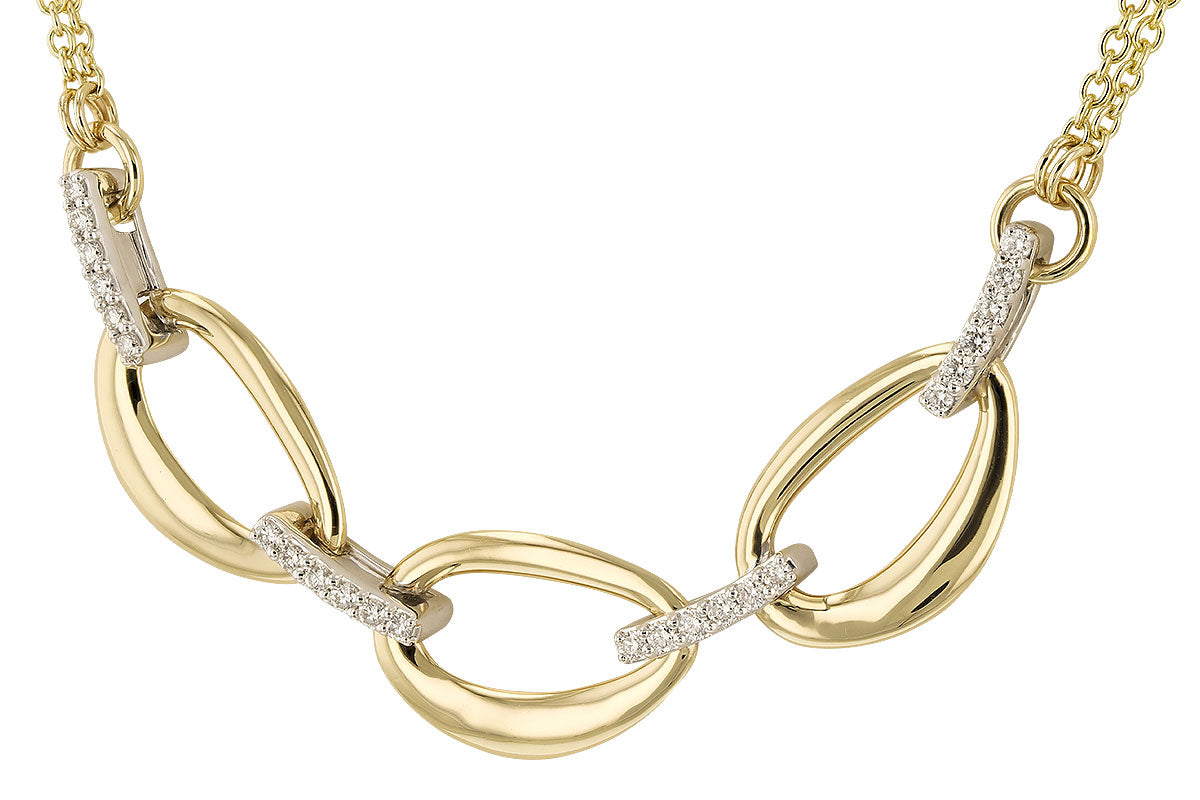 Allison Kaufman Diamond Necklace in 14K Yellow & White Gold, 0.25 ctw (N8560), alternate view