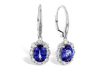 Allison Kaufman Tanzanite & Diamond Earrings in 14K White Gold, 1.72 ctw