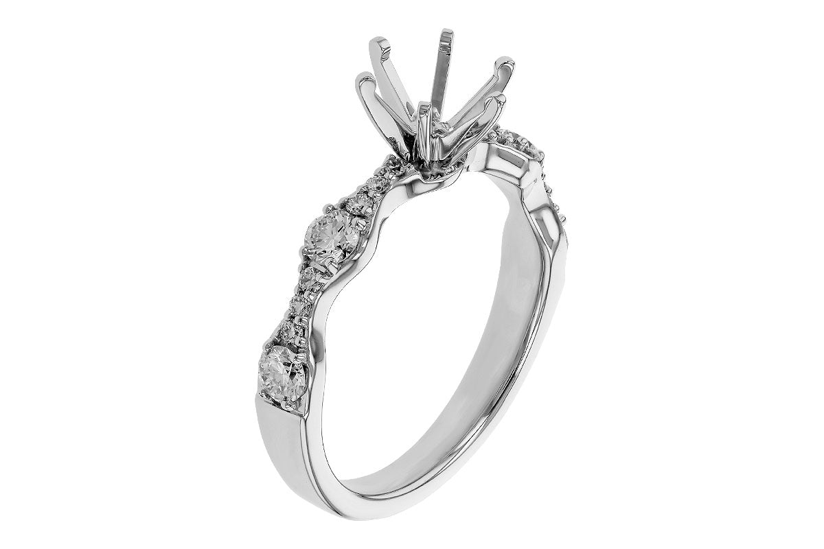 Allison Kaufman Diamond Engagement Ring Semi-Mount in 14K White Gold, 0.50 ctw (L7888), alternate view