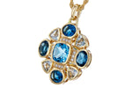 Allison Kaufman Blue Topaz & Diamond Necklace in 14K Yellow Gold, 3.25 ctw, alternate view