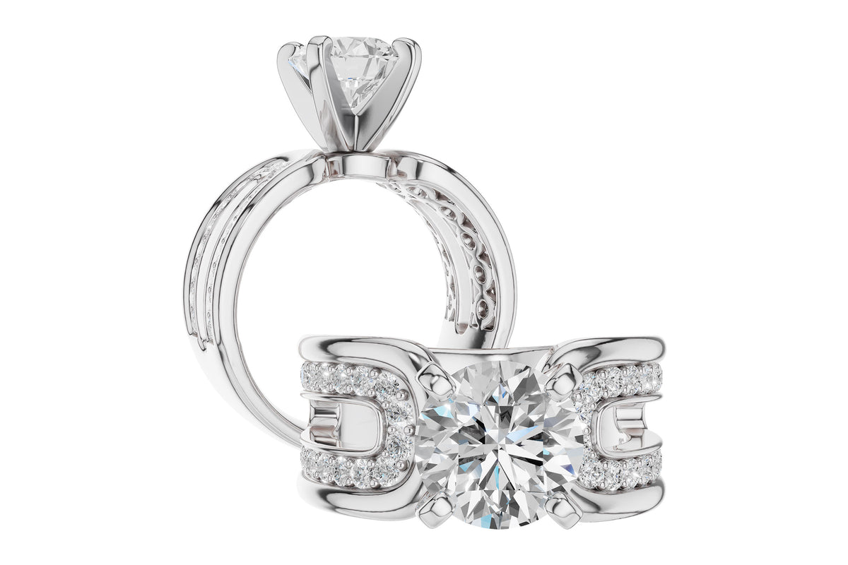 Allison Kaufman Diamond Engagement Ring Semi-Mount in 14K White Gold, 0.50 ctw (L7913), alternate view