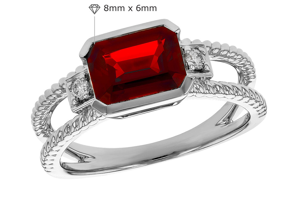 Allison Kaufman Garnet & Diamond Ring in 14K White Gold, 1.80 ctw, alternate view