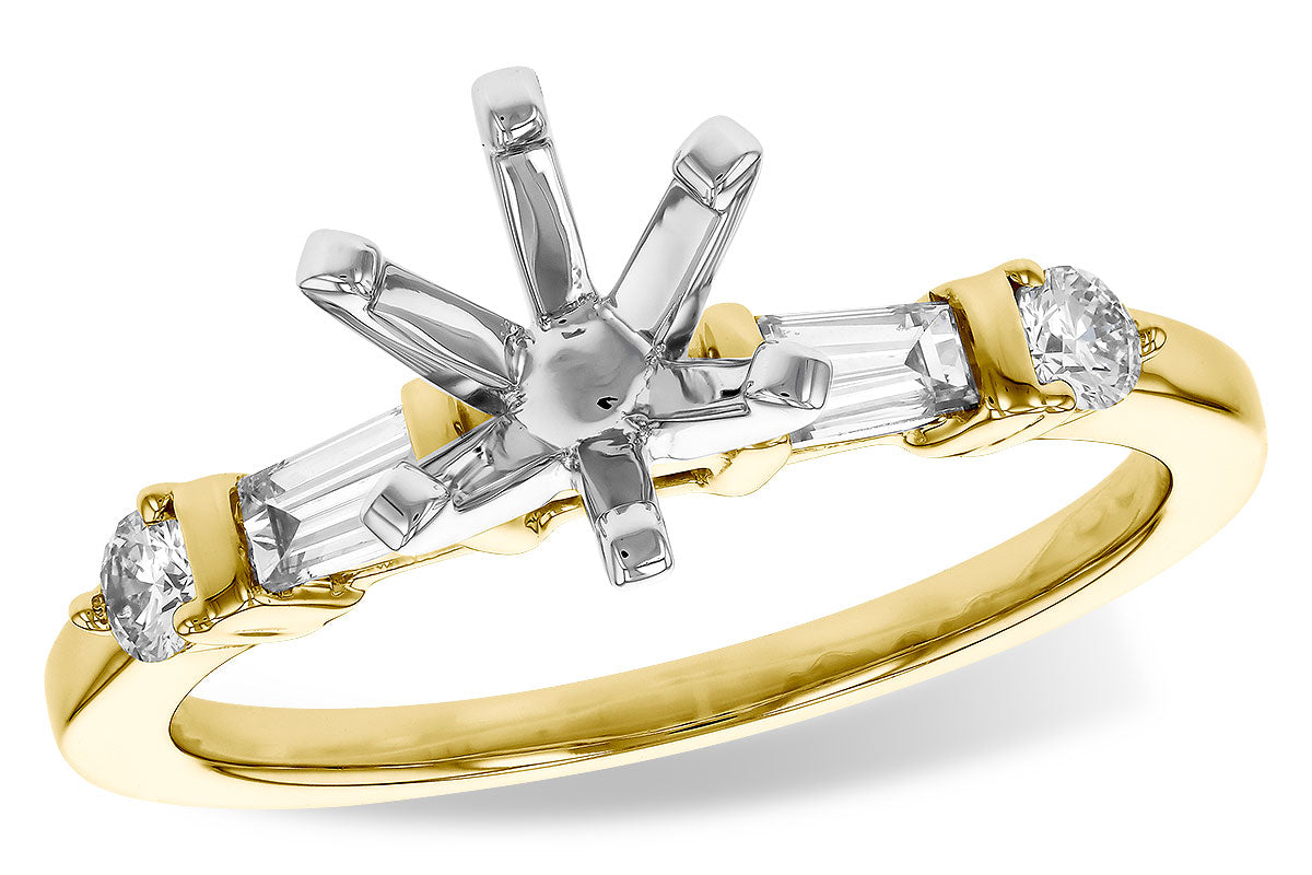 Allison Kaufman Baguette Diamond Engagement Ring Semi-Mount in 14K Yellow Gold, 0.33 ctw