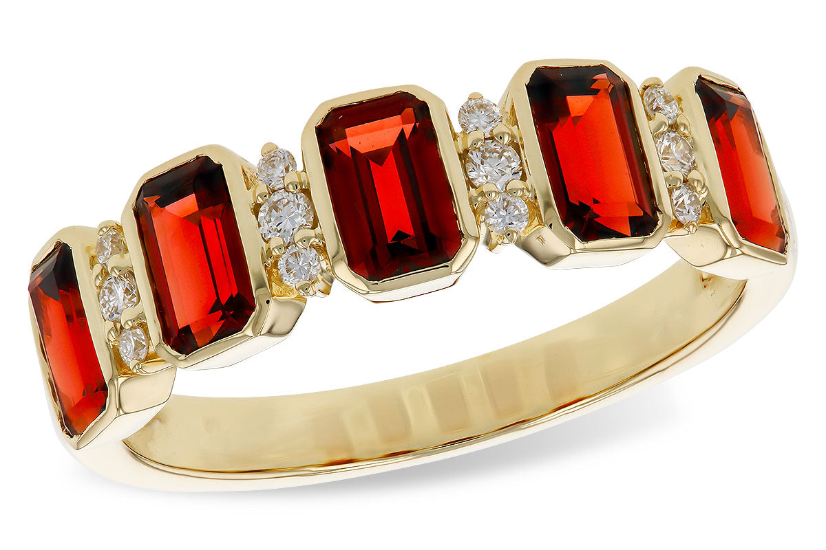 Allison Kaufman Garnet & Diamond Ring in 14K Yellow Gold, 1.74 ctw