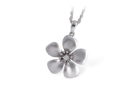 Allison Kaufman Diamond Necklace in 14K White Gold, 0.03 ctw (N7445)