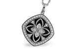 Allison Kaufman Onyx & Diamond Necklace in 14K White Gold, 0.48 ctw