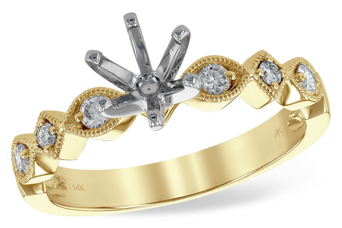 Allison Kaufman Diamond Engagement Ring Semi-Mount in 14K Yellow Gold, 0.16 ctw (L7715)