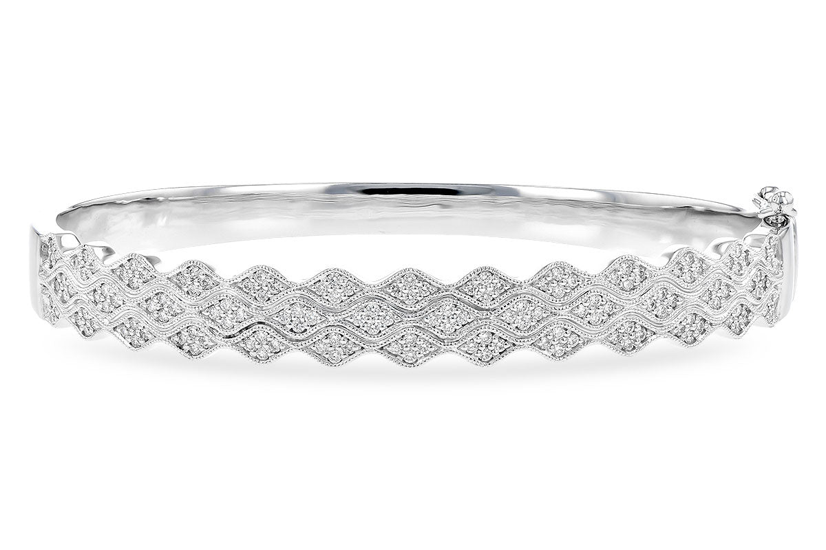 Allison Kaufman Diamond Bangle Bracelet in 14K White Gold, 0.86 ctw