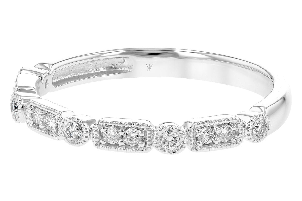 Allison Kaufman Diamond Wedding Band in 14K White Gold, 0.13 ctw (W2401), alternate view