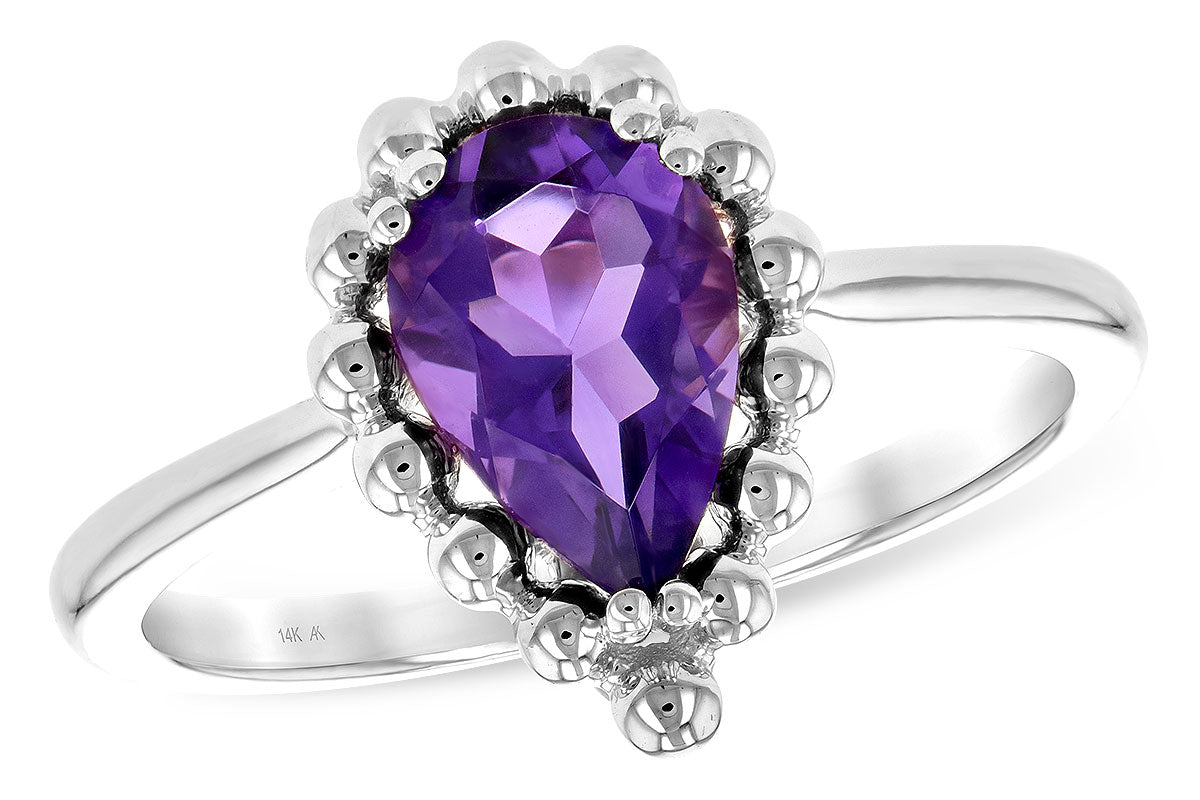 Allison Kaufman Amethyst Ring in 14K White Gold, 1.06 ctw