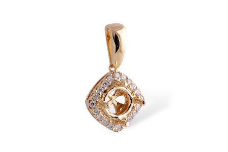 Allison Kaufman Diamond Pendant Semi-Mount in 14K Yellow Gold, 0.18 ctw