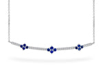 Allison Kaufman Sapphire & Diamond Necklace in 14K White Gold, 0.46 ctw (N8226)