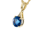 Allison Kaufman London Blue Topaz & Diamond Necklace in 14K Yellow Gold, 1.61 ctw, alternate view