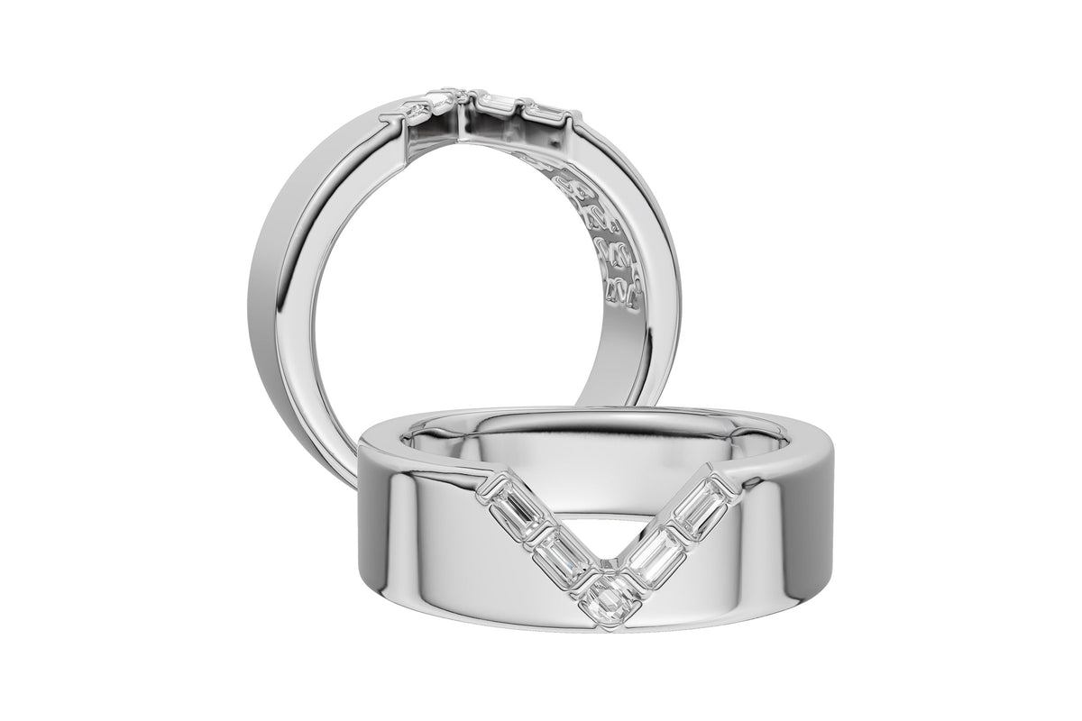 Allison Kaufman Baguette Diamond Wedding Band in 14K White Gold, 0.11 ctw (W2741), alternate view