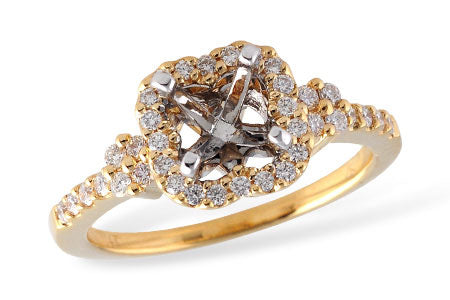Allison Kaufman Diamond Engagement Ring Semi-Mount in 14K Yellow Gold, 0.32 ctw (L7257)