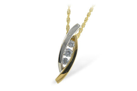 Allison Kaufman Diamond Necklace in 14K Yellow & White Gold, 0.26 ctw