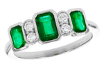 Allison Kaufman Emerald & Diamond Ring in 14K White Gold, 1.19 ctw