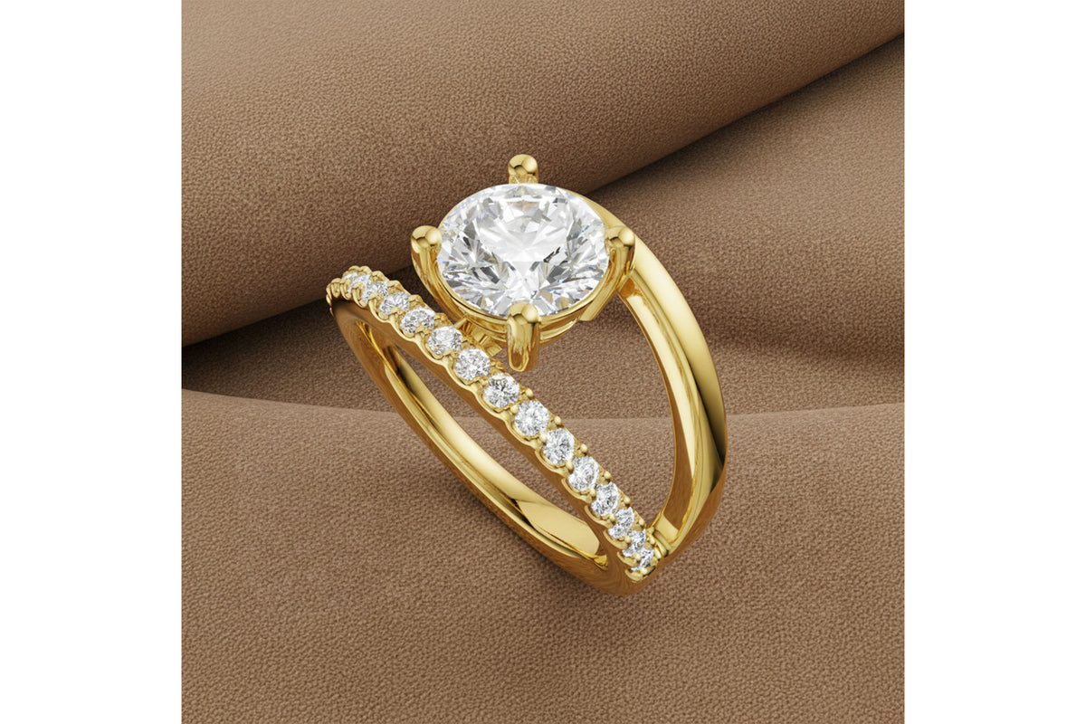 Allison Kaufman Diamond Engagement Ring Semi-Mount in 14K Yellow Gold, 0.33 ctw (L7931), alternate view
