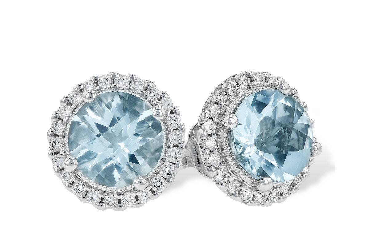 Allison Kaufman Aquamarine & Diamond Earrings in 14K White Gold, 1.46 ctw