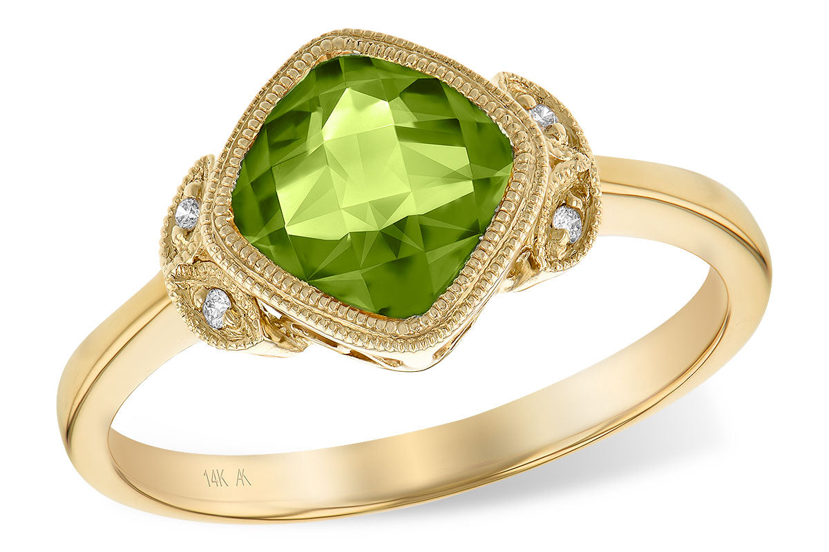 Allison Kaufman Peridot & Diamond Ring in 14K Yellow Gold, 1.53 ctw