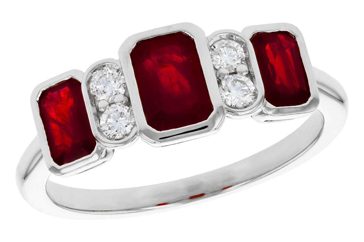 Allison Kaufman Ruby & Diamond Ring in 14K White Gold, 1.55 ctw