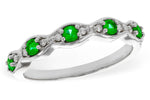 Allison Kaufman Emerald & Diamond Wedding Band in 14K White Gold, 0.27 ctw