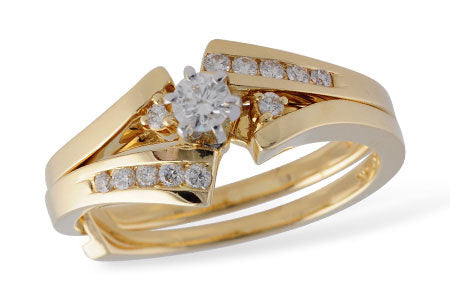 Allison Kaufman Diamond Bridal Set in 14K Yellow Gold, 0.25 ctw (S7904)