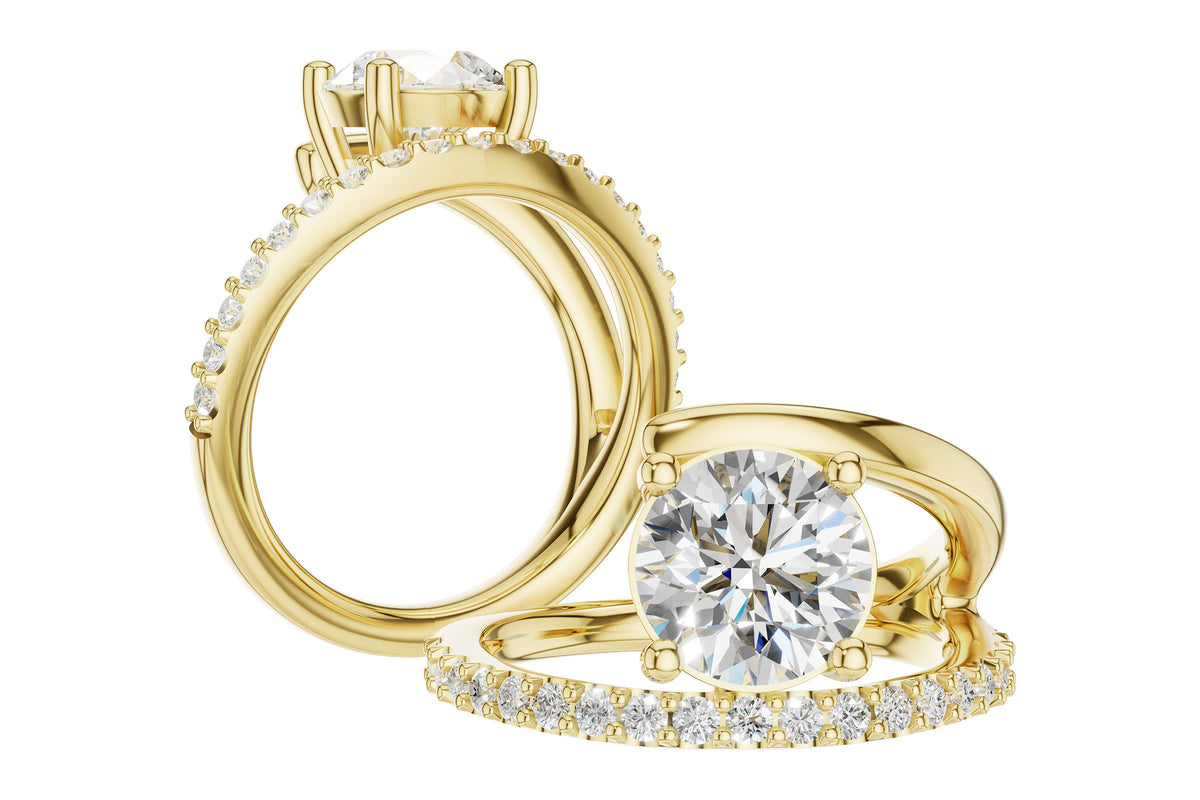 Allison Kaufman Diamond Engagement Ring Semi-Mount in 14K Yellow Gold, 0.33 ctw (L7931), alternate view