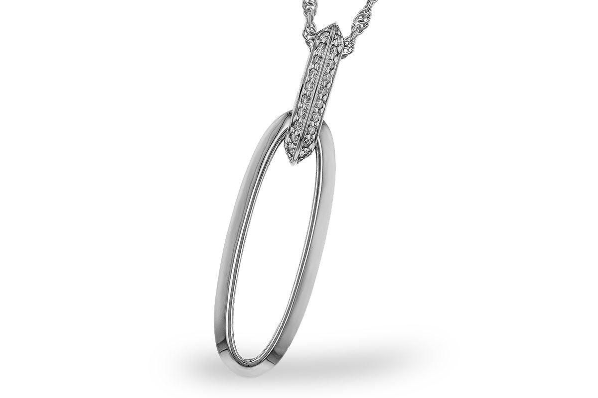 Allison Kaufman Diamond Necklace in 14K White Gold, 0.10 ctw (N8629)