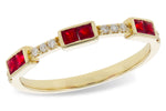 Allison Kaufman Ruby & Diamond Wedding Band in 14K Yellow Gold, 0.41 ctw