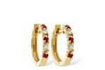Allison Kaufman Ruby & Diamond Earrings in 14K Yellow Gold, 0.26 ctw (ER105-25)