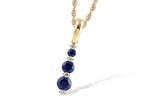 Allison Kaufman Sapphire & Diamond Necklace in 14K Yellow Gold, 0.60 ctw