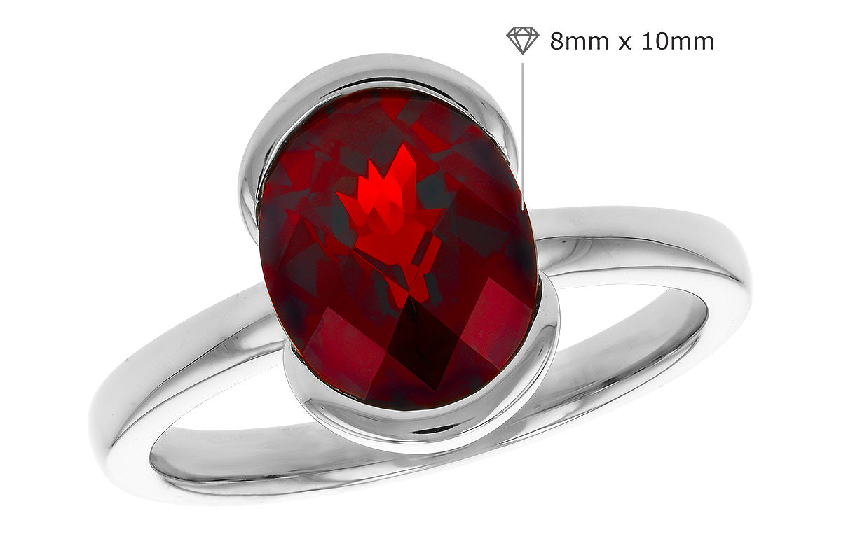 Allison Kaufman Garnet Ring in 14K White Gold, 2.95 ctw, alternate view