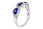 Allison Kaufman Sapphire & Diamond Wedding Band in 14K White Gold, 1.60 ctw, alternate view