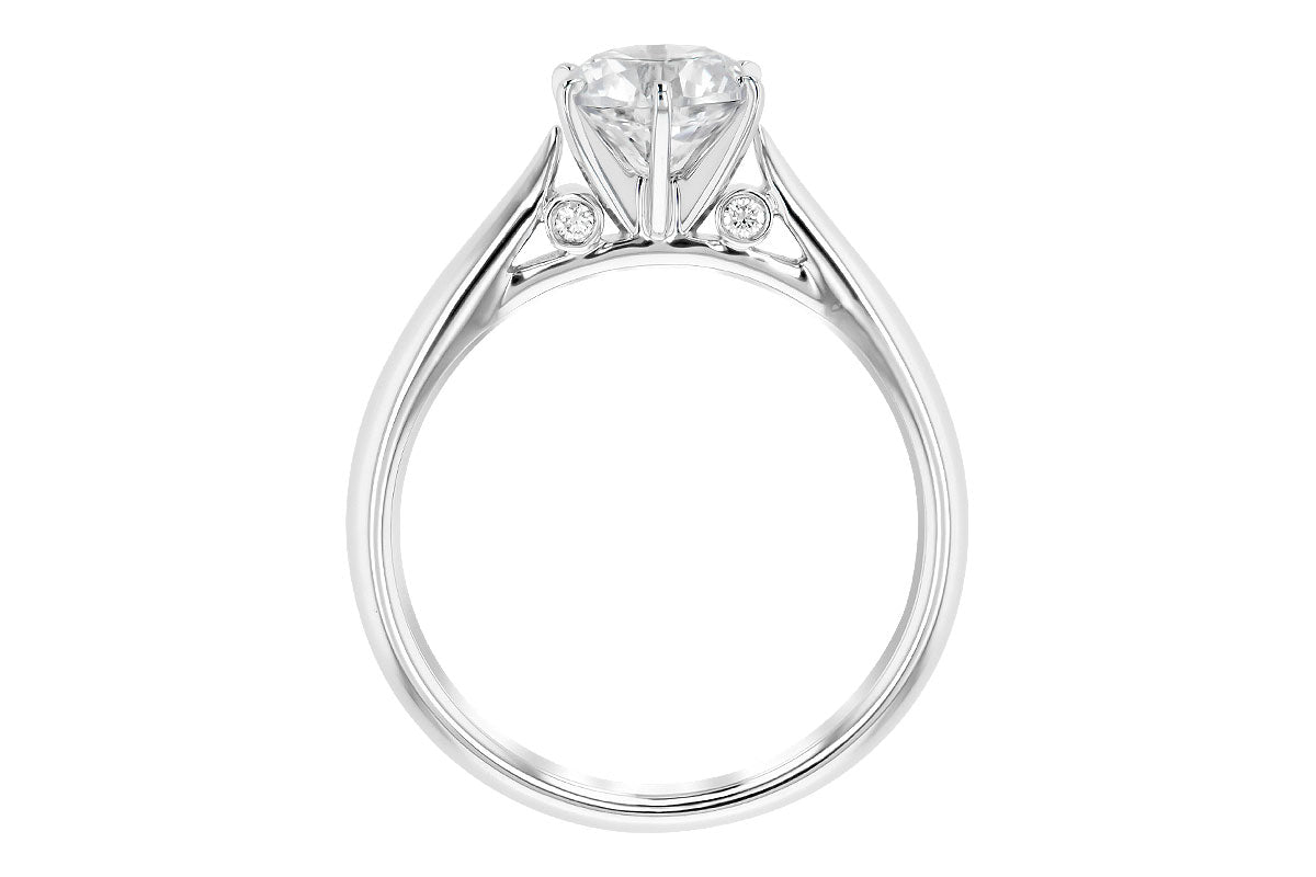 Allison Kaufman Diamond Engagement Ring Semi-Mount in 14K White Gold, 0.04 ctw (L7485), alternate view