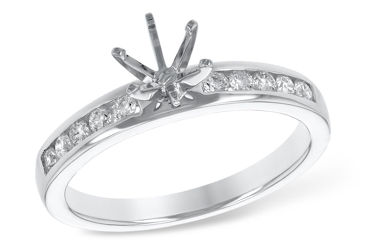 Allison Kaufman Diamond Engagement Ring Semi-Mount in 14K White Gold, 0.26 ctw (LR828-26)
