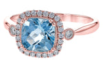 Allison Kaufman Aquamarine & Diamond Ring in 14K Rose Gold, 1.40 ctw, alternate view