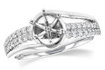 Allison Kaufman Diamond Engagement Ring Semi-Mount in 14K White Gold, 0.25 ctw (L7801)
