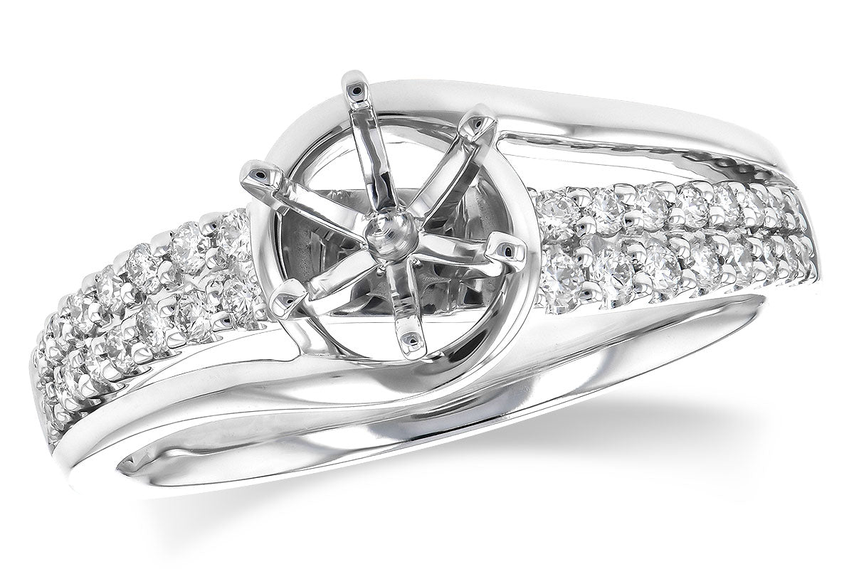 Allison Kaufman Diamond Engagement Ring Semi-Mount in 14K White Gold, 0.25 ctw (L7801)