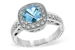 Allison Kaufman Aquamarine & Diamond Ring in 14K White Gold, 1.53 ctw