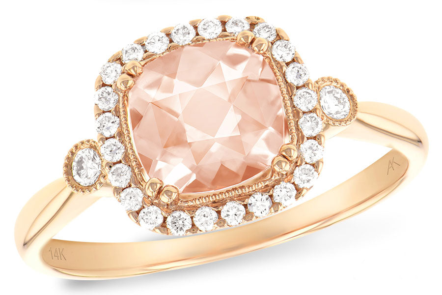 Allison Kaufman Morganite & Diamond Ring in 14K Yellow Gold, 1.26 ctw