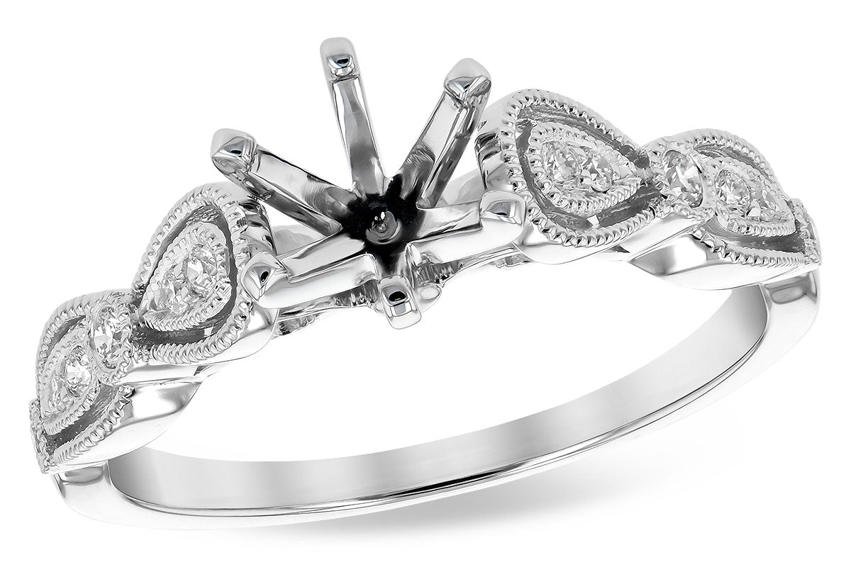Allison Kaufman Diamond Engagement Ring Semi-Mount in 14K White Gold, 0.10 ctw