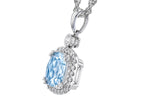 Allison Kaufman Aquamarine & Diamond Necklace in 14K White Gold, 1.39 ctw, alternate view
